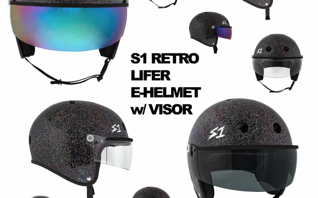 NEW : S1 RETRO LIFER E-HELMET W/ VISOR