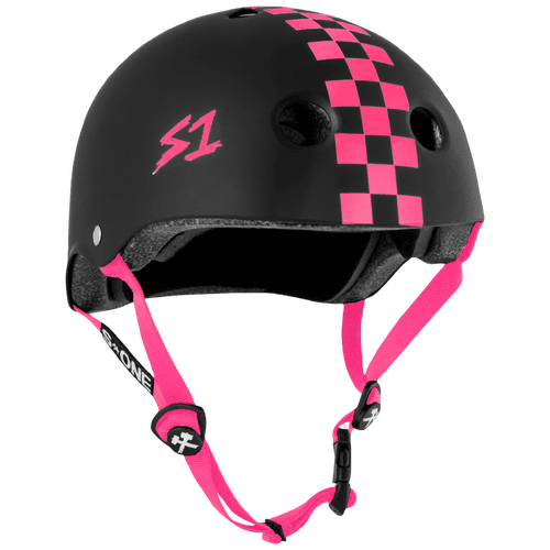 S-One Helmet Lifer Black Matte/Pink Checkers